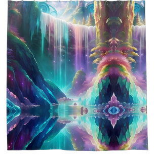 Farbregenbogen-Eis-Spektrum-Wasserfall Duschvorhang