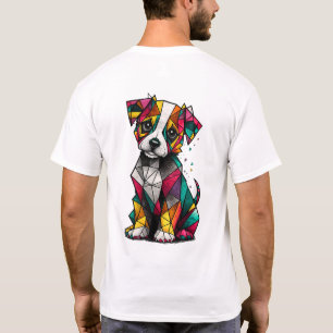 Farbreiches geometrisches Welpen-T-Shirt – Moderne T-Shirt