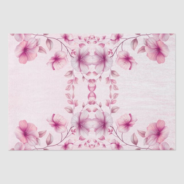 Farbrosa Blume Gewebepapier Seidenpapier (Vorderseite)