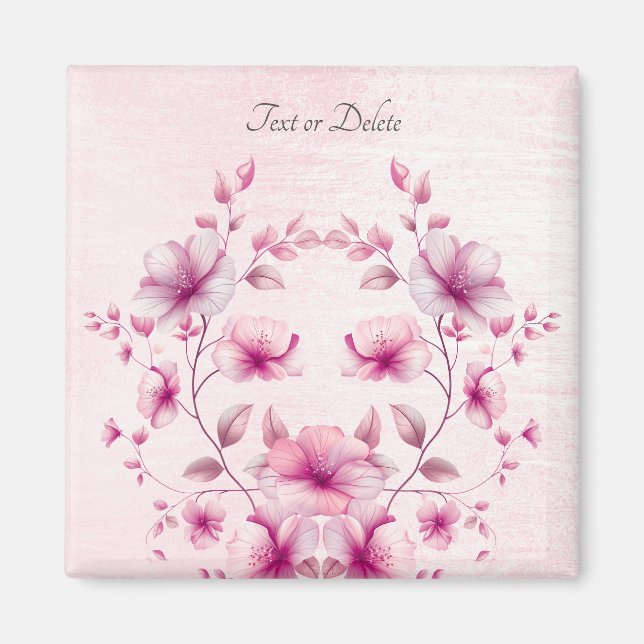 Farbrosa Blume Magnet (Vorne)