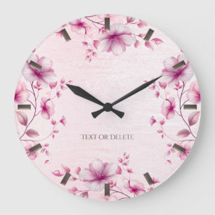 Farbrosa Blume Wall Clock Große Wanduhr