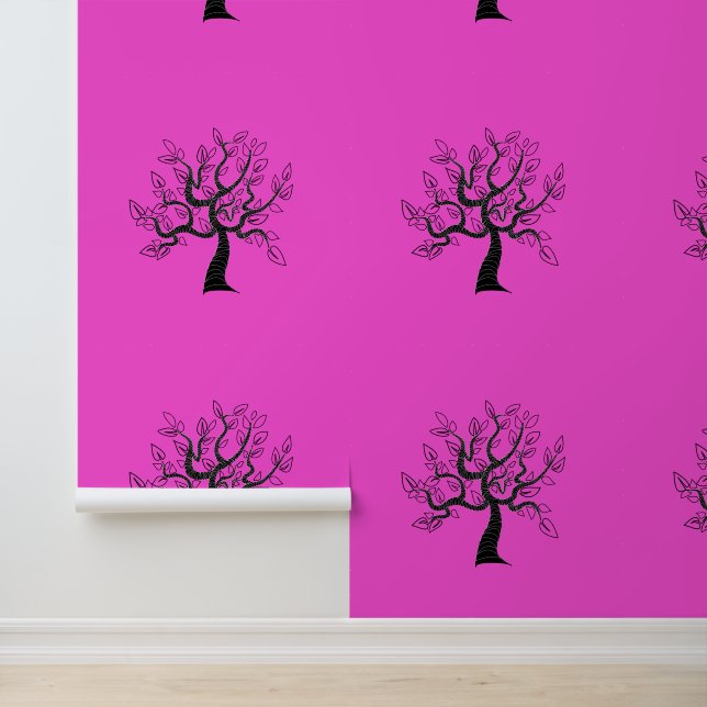 Farbrosa der Baumkunst Tapete (Anwendung)