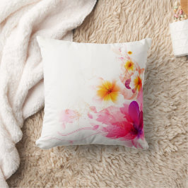 Farbrosa, florales Muster, Drehkissen Kissen
