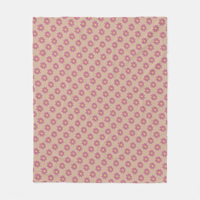 Farbrosa Grafische Blume in beliebiger Farbe Fleecedecke (Vorderseite)