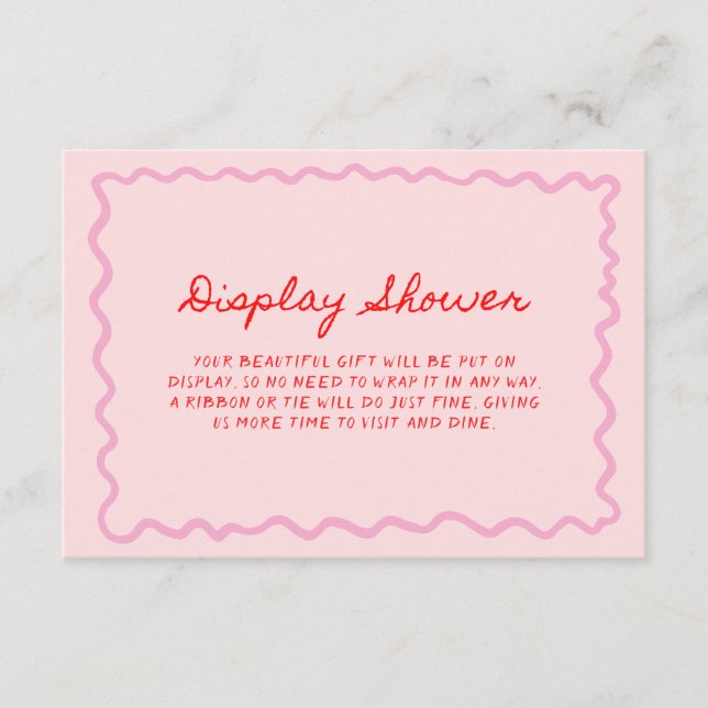 Farbrosa, handgeschriebene Bildschirmdusche Begleitkarte (Vorderseite)