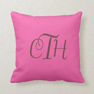 Farbrosa Monogramm-Pillow individuell einstellen Kissen