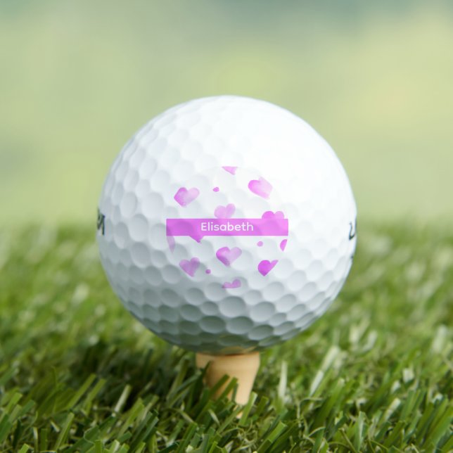 Farbrosa Muster für Herz personalisieren Golfball (Insitu T-Shirt)