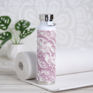 Farbrosa Papierquillmuster Trinkflasche