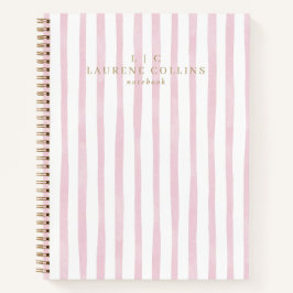 Farbrosa Streifen Modernes Notebook Notizbuch