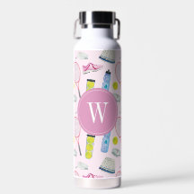 Farbrosa Tennismuster Monogramm
