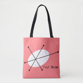 Farbrosa Text über die gesamte Tasche