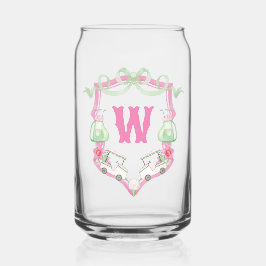 Farbrosa und grüner Golfkart Monogram Wappen Dosenglas