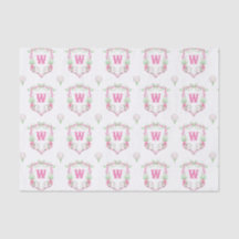 Farbrosa und grüner Golfkart Monogram Wappen