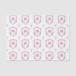 Farbrosa und grüner Golfkart Monogram Wappen Seidenpapier