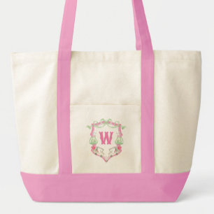 Farbrosa und grüner Golfkart Monogram Wappen Tragetasche