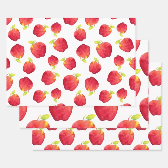 Farbrote Apple-Muster Geschenkpapier Set (Set)