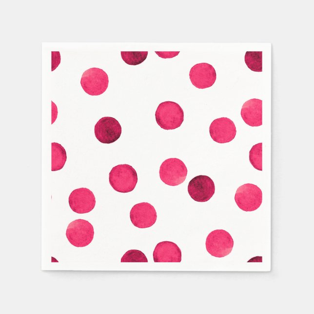 Farbrotes Polka-Punktmuster Serviette (Vorderseite)