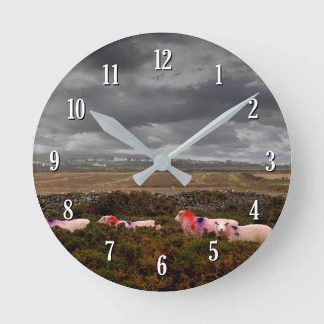 Farbschaf Runde Wanduhr (Vorderseite)