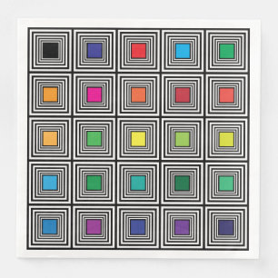 Farbschatten hypnotische quadratische Farbziele Serviette