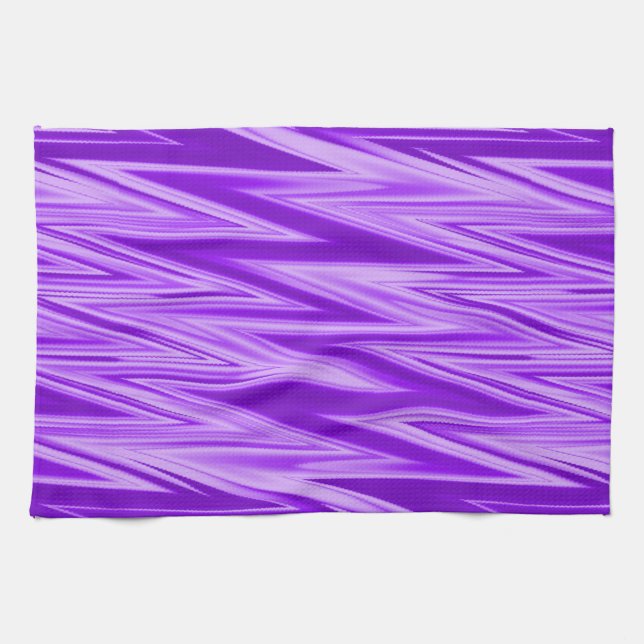 Farbschattierungen des Lila Zigzag-Musters Geschirrtuch (Horizontal)