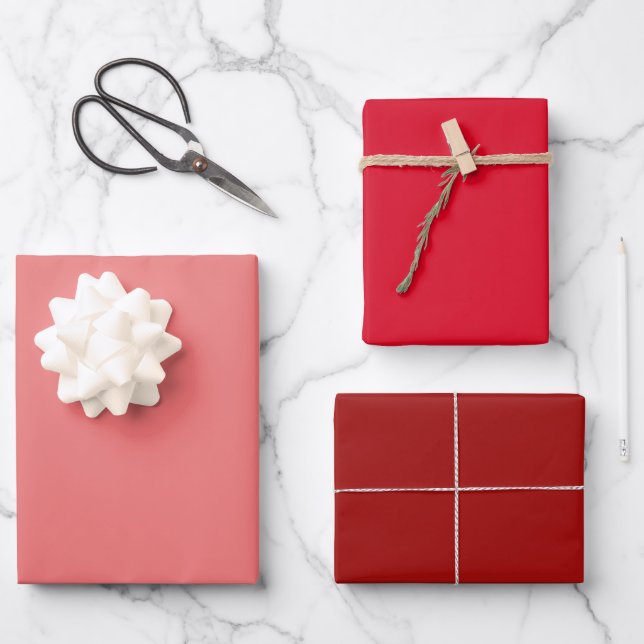 Farbschattierungen in roten Farben Geschenkpapier Set (Vorderseite)