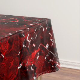 Farbschattierungen von Rot mit weißem Nadelwurf Tischdecke