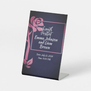 Farbschild für Hochzeitsflora Sockelschild