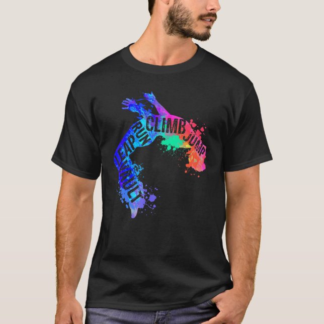 Farbschlauch Parkour Backflip frei laufen Mm T-Shirt (Vorderseite)