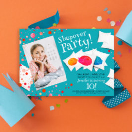 FarbschlupfKatzen Schlummerschläfer Party Foto Einladung