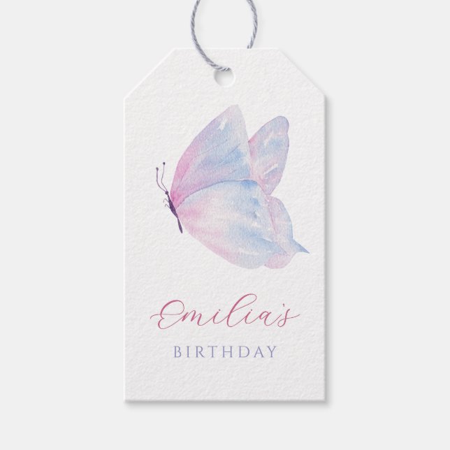 Farbschmetterling Geschenkanhänger (Vorderseite)