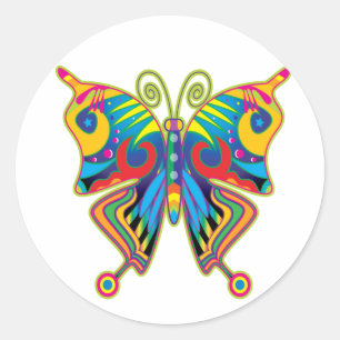 Farbschmetterling Runder Aufkleber