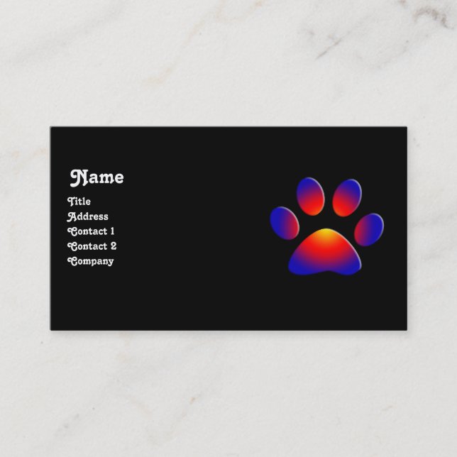 FARBSCHUHE, schwarz Visitenkarte (Vorderseite)