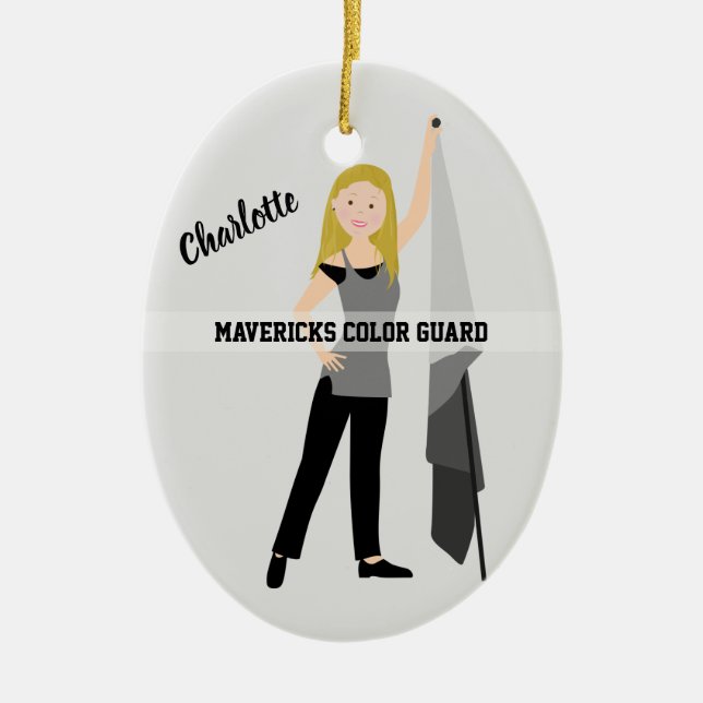 Farbschutz Blonde Haar Grau und Schwarz Keramik Ornament (Vorne)