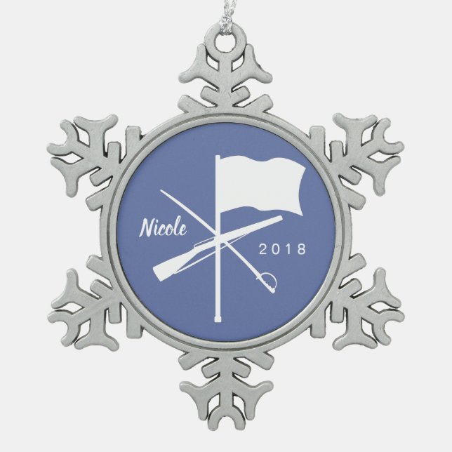 Farbschutz-Verzierung Schneeflocken Zinn-Ornament (Vorderseite)
