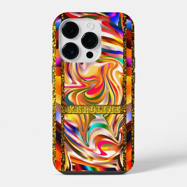 Farbschwirl iPhone 14 Pro Hülle (Rückseite)