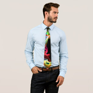 Farbschwirr Abstrakt auf schwarzen Neckbinsel Krawatte