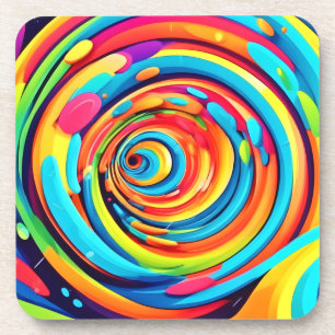 Farbschwirren im psychedelischen Tunnel Getränkeuntersetzer