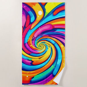 Farbschwirren, psychedelischer Geist, farbiges Cha Strandtuch