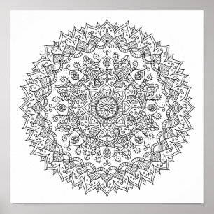 Farbseite Daisy Mandala Poster