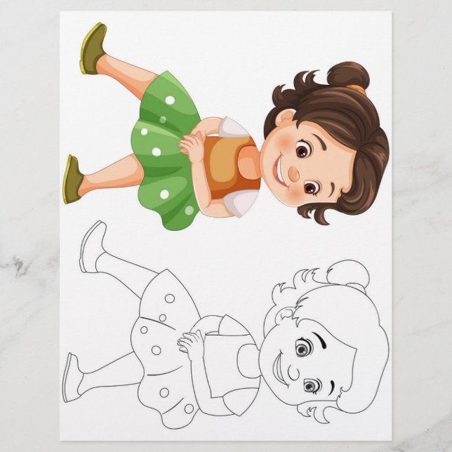 Farbseite für niedliche Cartoon Flyer (Vorne)