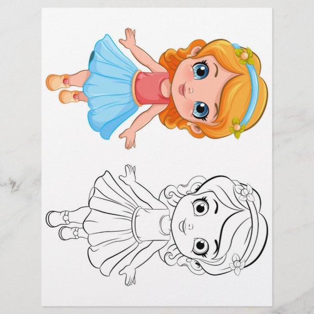 Farbseite für niedliche Cartoon Flyer (Vorne)