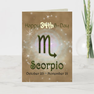 Farbskorpium Zodiac Astrologisches Zeichen Karte