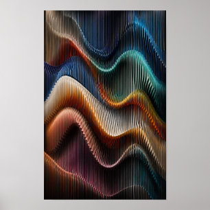 Farbspektrum parametrische Wellenwandkunst Poster
