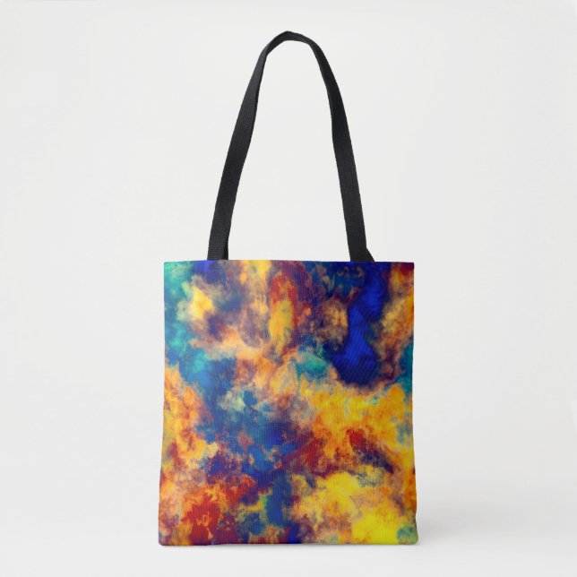 Farbspritze Blau Rot Gelb Aquamarin mehrfarbig Tasche (Vorderseite)