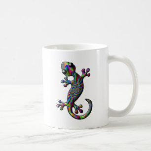 Farbspritzen Paisly kletternde Gecko-Eidechse Kaffeetasse