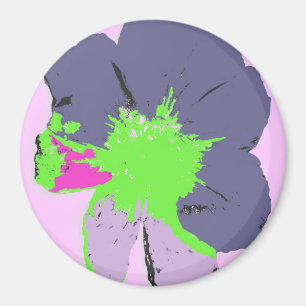 Farbspritzen PopArt Blume Magnet