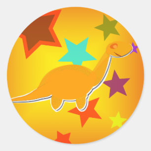 Farbstars Dinosaurier-Aufkleber Runder Aufkleber