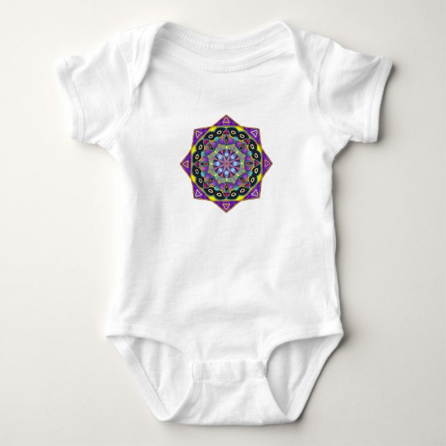 FARBSTAUNENGLAS MANDALA BABY T - Shirt Baby Body (Vorderseite)