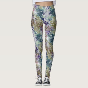 Farbsteine und Spritzer aus Hammerglas Leggings