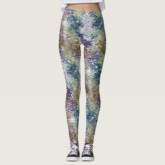 Farbsteine und Spritzer aus Hammerglas Leggings (Vorderseite)